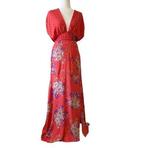 NWT Free People Juniper Maxi Dress Floral Polka Dot Small